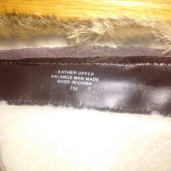 New Shearling lined Distressed Leather wedge heel sz 7 Boots Brown - Picture 2 of 4